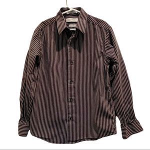 Calvin Klein dark grey stripe dress shirt size 10